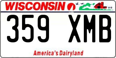 WI license plate 359XMB