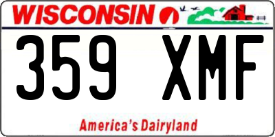 WI license plate 359XMF