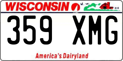 WI license plate 359XMG