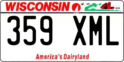 WI license plate 359XML