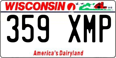 WI license plate 359XMP