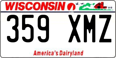 WI license plate 359XMZ