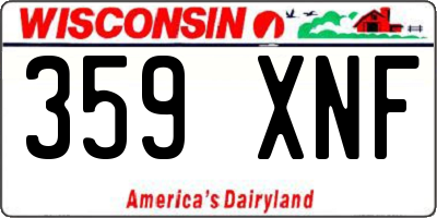 WI license plate 359XNF