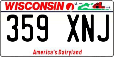 WI license plate 359XNJ