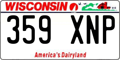 WI license plate 359XNP
