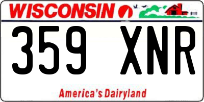 WI license plate 359XNR