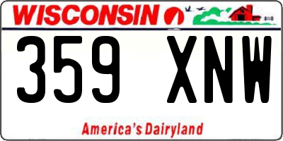 WI license plate 359XNW