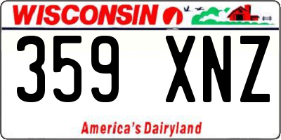 WI license plate 359XNZ