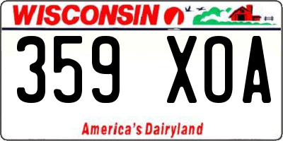 WI license plate 359XOA