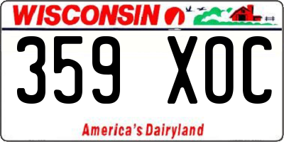 WI license plate 359XOC