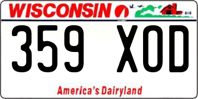 WI license plate 359XOD