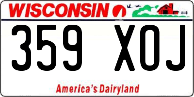 WI license plate 359XOJ