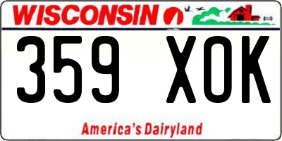 WI license plate 359XOK