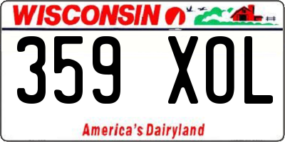 WI license plate 359XOL