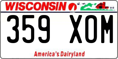 WI license plate 359XOM
