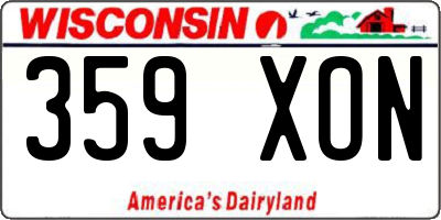 WI license plate 359XON