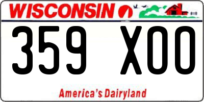 WI license plate 359XOO