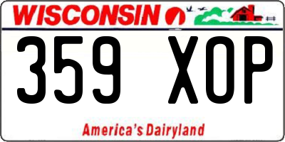 WI license plate 359XOP
