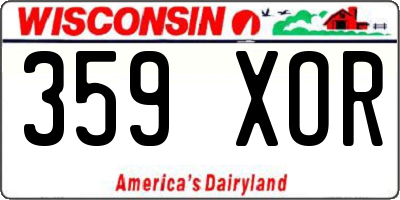WI license plate 359XOR
