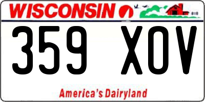 WI license plate 359XOV