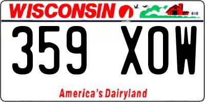 WI license plate 359XOW