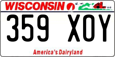 WI license plate 359XOY