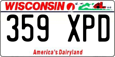 WI license plate 359XPD