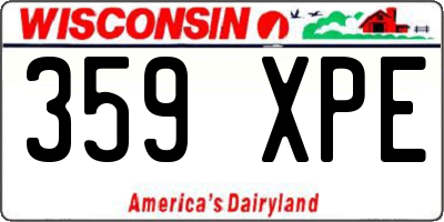 WI license plate 359XPE