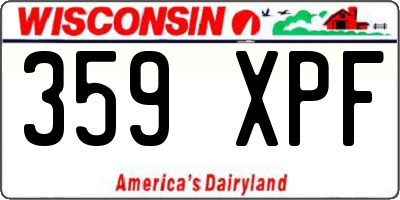 WI license plate 359XPF