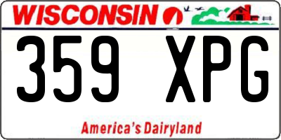 WI license plate 359XPG