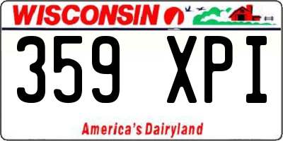 WI license plate 359XPI