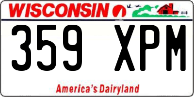 WI license plate 359XPM