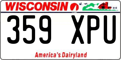 WI license plate 359XPU