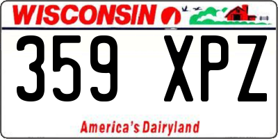 WI license plate 359XPZ