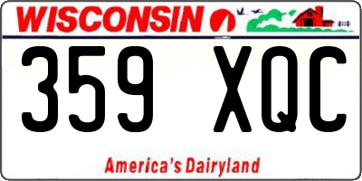 WI license plate 359XQC