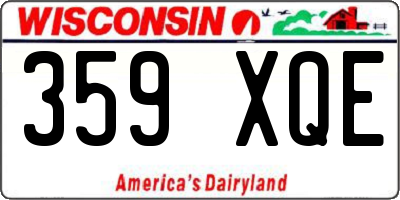 WI license plate 359XQE