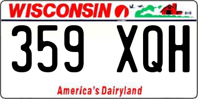 WI license plate 359XQH