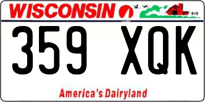 WI license plate 359XQK