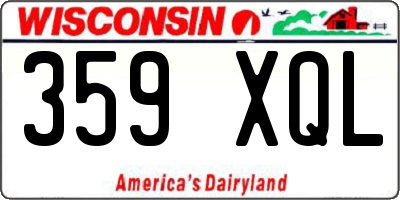 WI license plate 359XQL