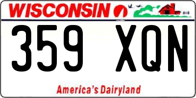 WI license plate 359XQN