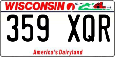WI license plate 359XQR