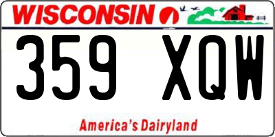 WI license plate 359XQW