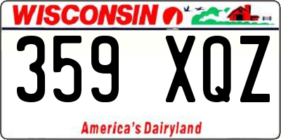 WI license plate 359XQZ
