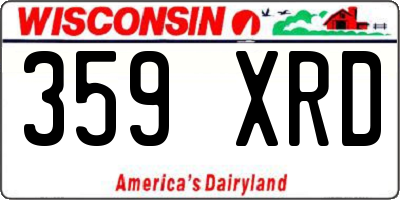 WI license plate 359XRD