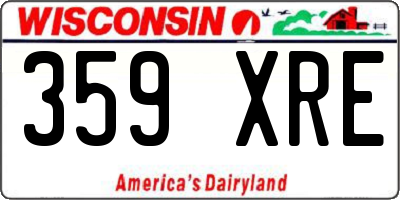 WI license plate 359XRE