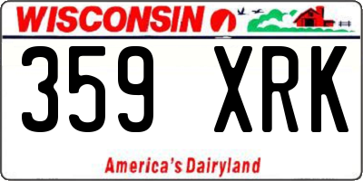 WI license plate 359XRK