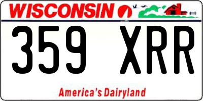 WI license plate 359XRR