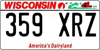 WI license plate 359XRZ