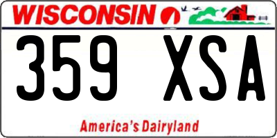 WI license plate 359XSA