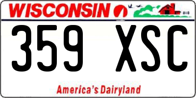 WI license plate 359XSC